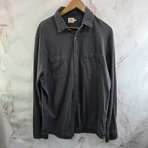 Faherty Shirt Mens XL Button Up Long Sleeve Organic Washed Black Sunwashed Gray